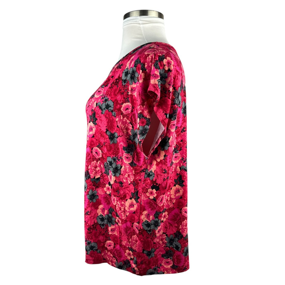 ✨2/$20 Talbots Floral Cap Sleeve Top Stretchy Knit 3Xp Plus Size 3X Petite - Picture 5 of 11